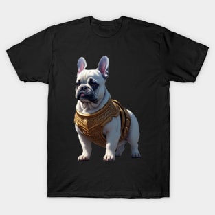 Badass Frenchie in Golden Armor T-Shirt